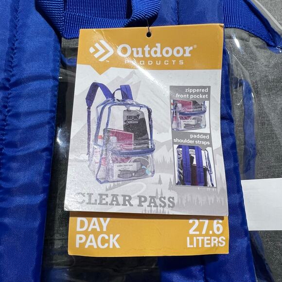 NWT Outdoor Products Clear Backpack Blue Stadium Approved Women and Men Bag‎ - Picture 8 of 9